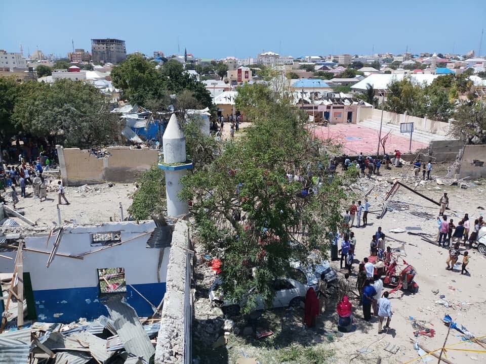 Today's explosion in Mogadishu completely destroyed a mosque- Somalia   