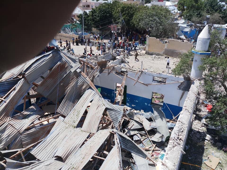 Today's explosion in Mogadishu completely destroyed a mosque- Somalia   