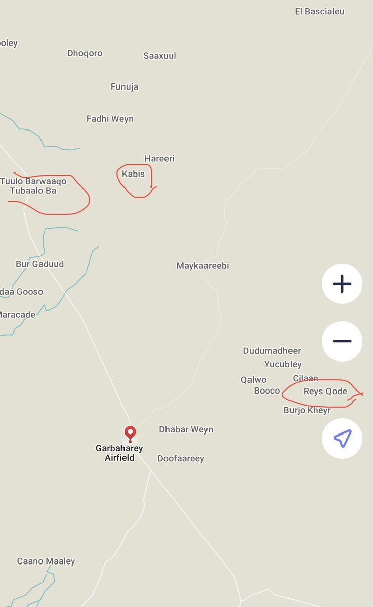 Somali Govt troops conducting an operation in Raysqodey, east of Garbaharey town after locals reported unusual movement of Al-Shabaab fighters. Other areas of interest near Garbaharey include Tuulo Barwaaqo and Kabis villages where militant activities were reported in the past