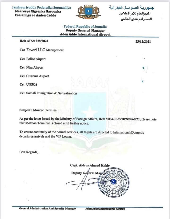 Citing breach of immigration protocols, Somali officials closed a Mogadishu airport terminal used by UN & @amisomsomalia. Officials alleged terminal was used by non-UN/AMISOM travellers, UN flights landed with o permission, UN contractors exploit to smuggle uncontrolled commodities